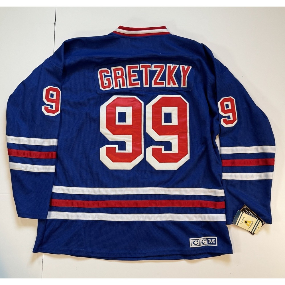Vintage New York Rangers Jersey Mens 52 Blue Wayne Gretzky NHL Hockey Canada - Picture 6 of 10